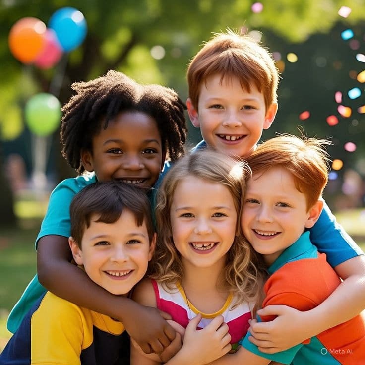 foto com varias crianças